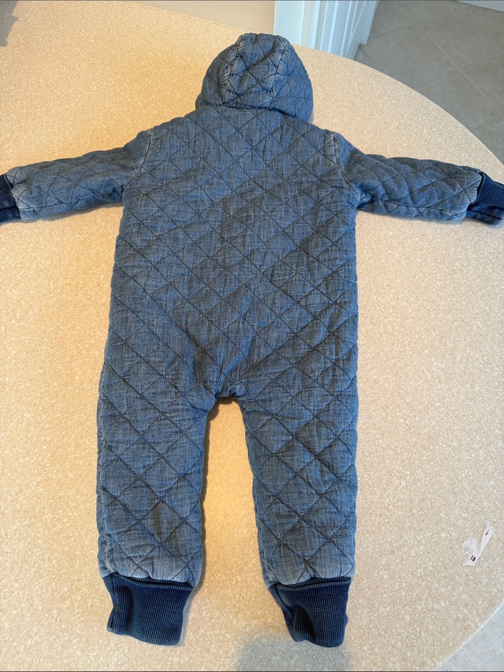 GAP Quilted Navy Blue Sherpa-Lined One-Piece Snowsuit - Picture 2 of 2